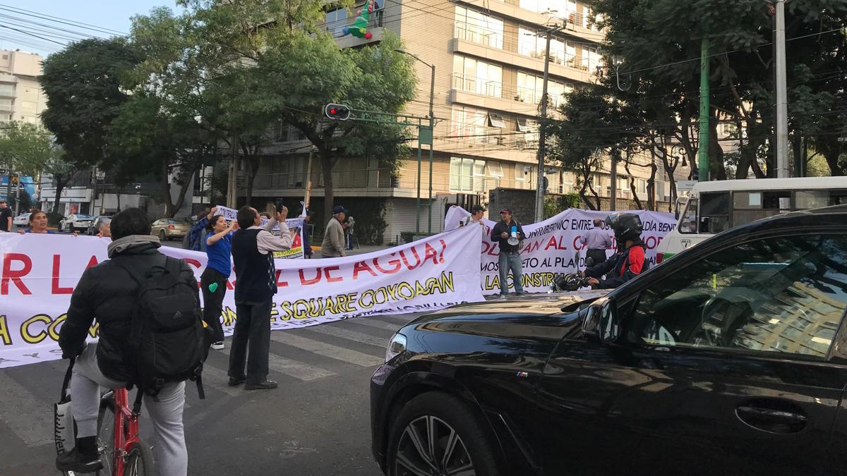 Protestan contra la construcción de ‘Square Coyoacán’ en la BJ